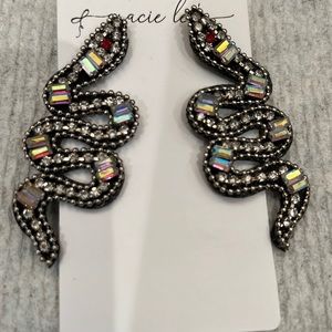 NWT Snake crystal earrings